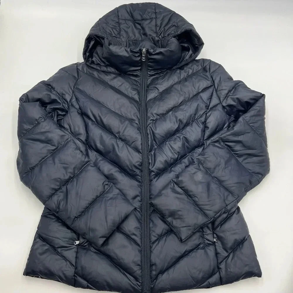 RALPH‎ LAUREN Woman’s S Quilted Hooded Packable DOWN Jacket Coat Puffer Black